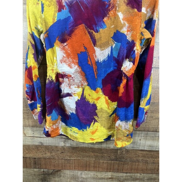 Soft Surroundings Women’s Painters Palette Gauze Brushstroke Top Small - Picture 11 of 12